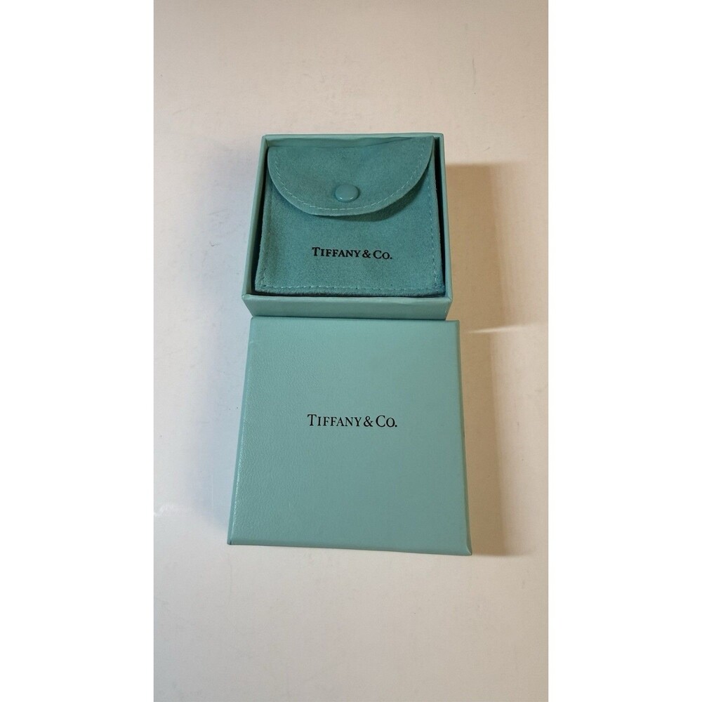Tiffany & Co Blue Gift Box With Square Snap Suede Pouch Anti Tarnish